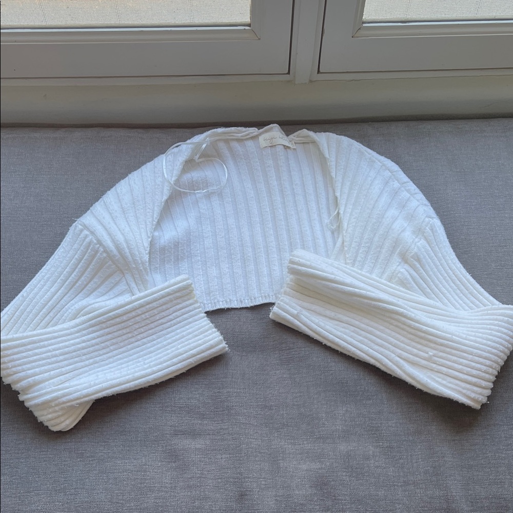 White Ribbed Bolero Shrug